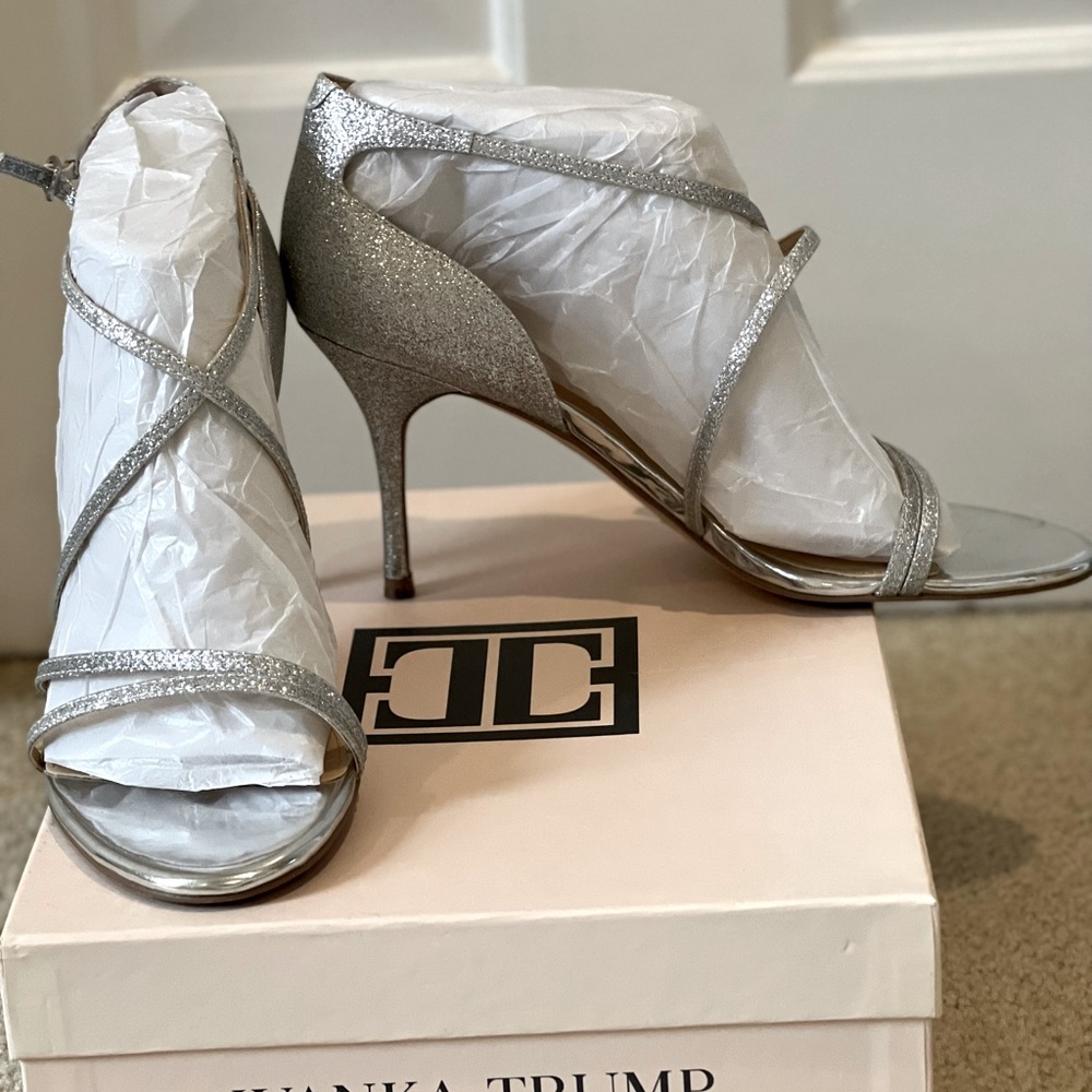 Silver Strappy Sandals Wedding Shoes